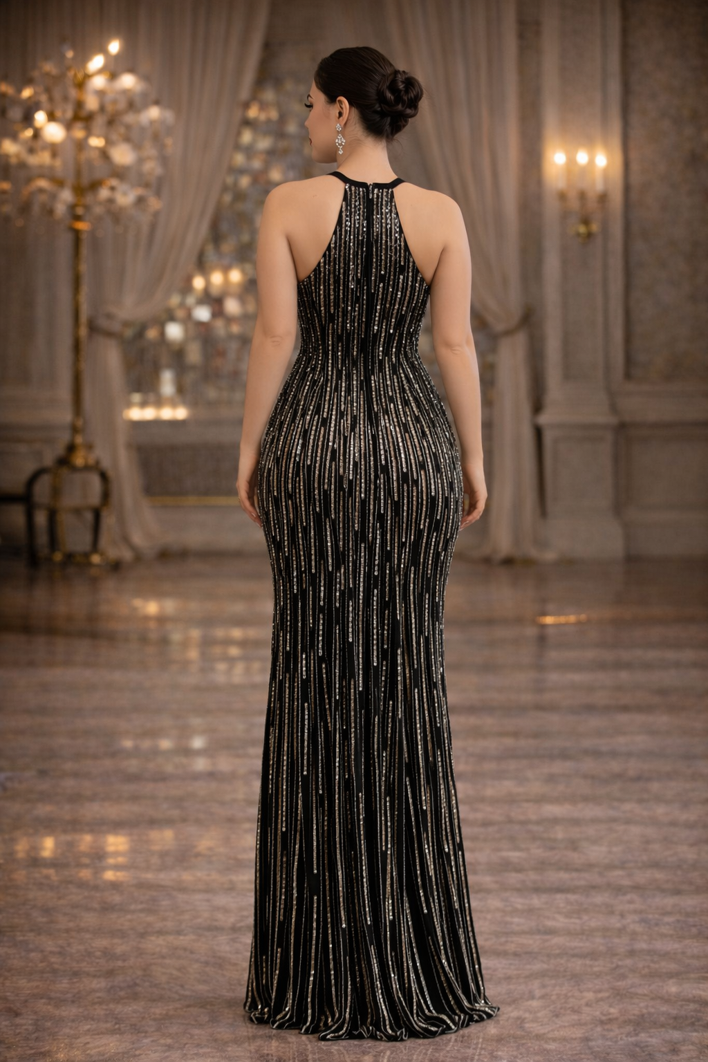 Celestia Noir Crystal Gown