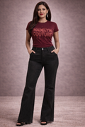 BeBe V Flare High Rise Flare Jeans