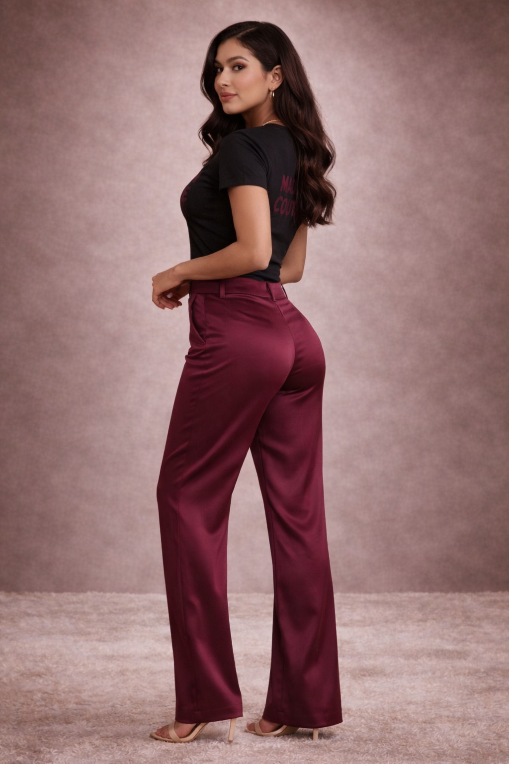 Bebe High Waist Ultra Wide Leg Satin Pants