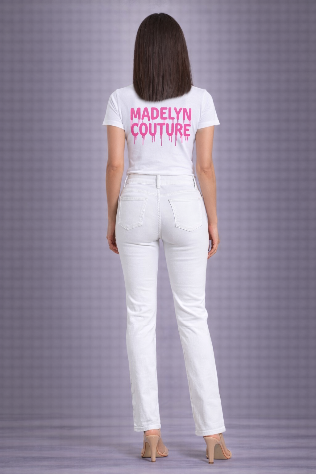 Bebe "The Bling Slit" High Rise Slit Jeans-White