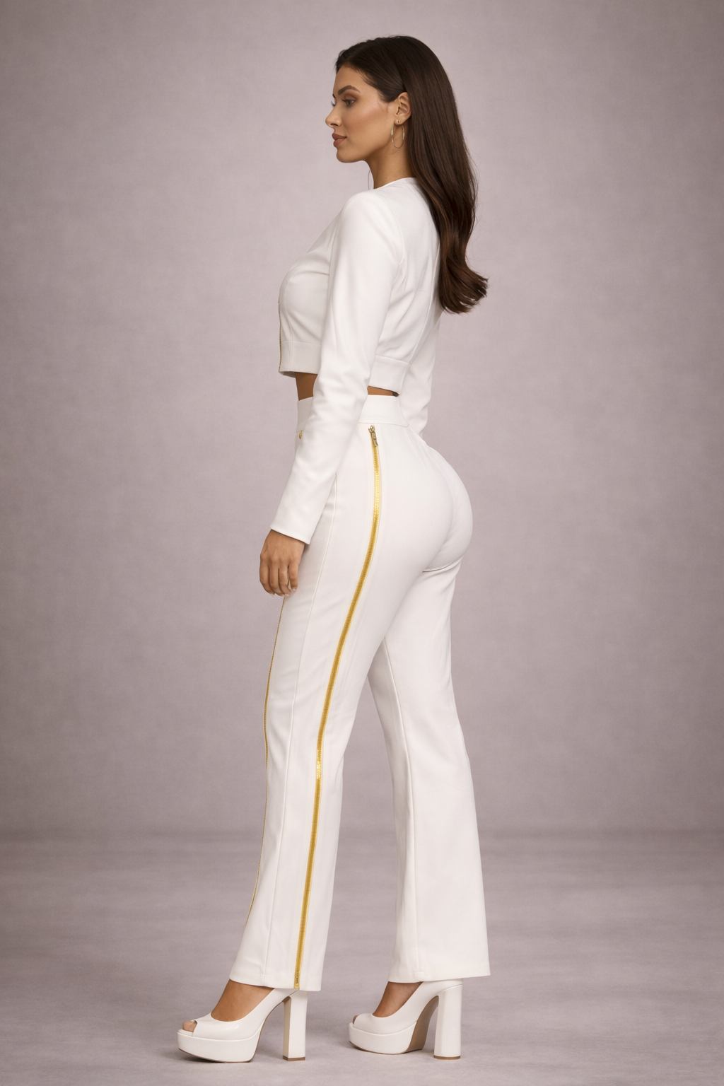 Madelyn Couture Ivory Regent Two-Piece Jumpsuit