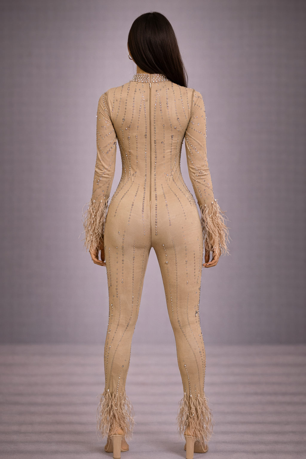 Madelyn Couture Champagne Contour Jumpsuit