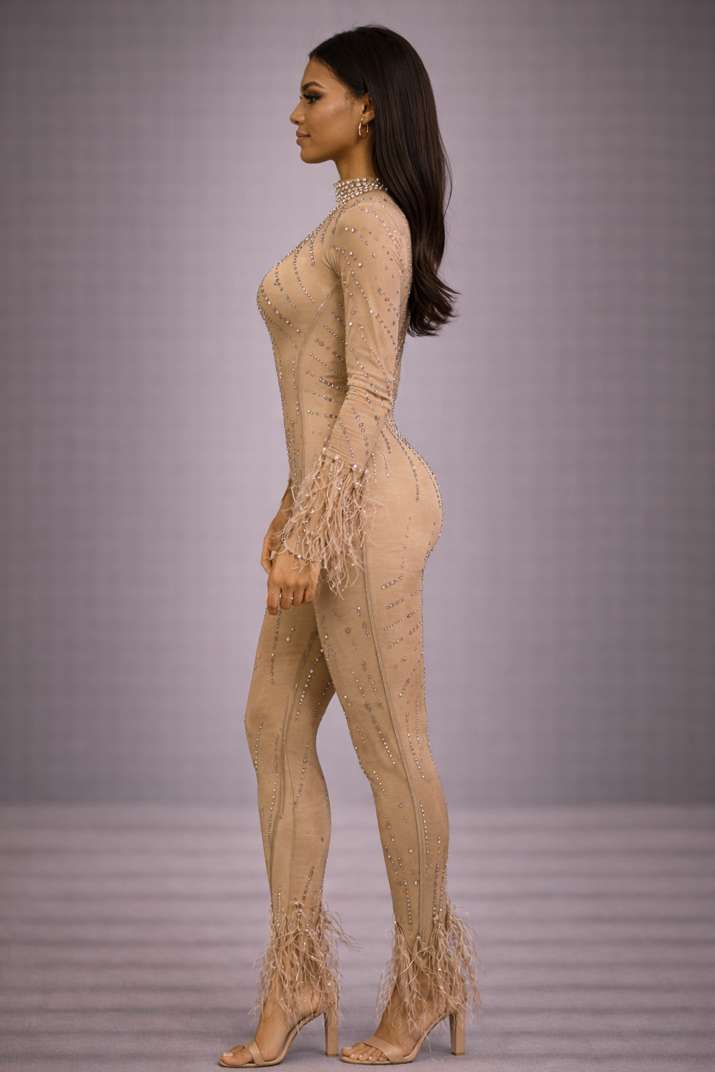Madelyn Couture Champagne Contour Jumpsuit
