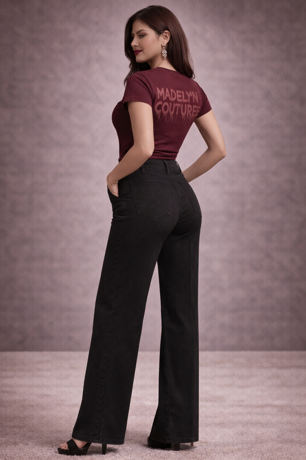 BeBe V Flare High Rise Flare Jeans