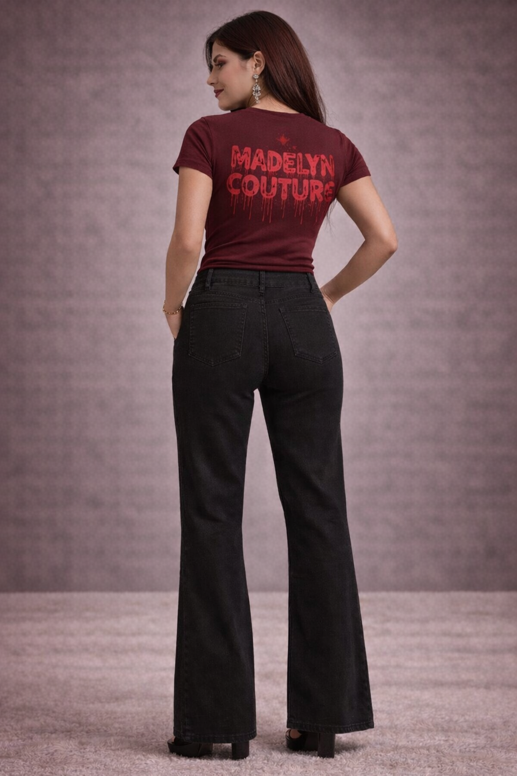 BeBe V Flare High Rise Flare Jeans